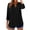 130#Black, variant on Womens 3/4 Sleeve Button Down Shirts Summer Tops V Neck Casual Loose Fit Blouses Coffee S
