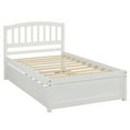 thumbnail image 2 of Twin size Platform Bed Wood Bed Frame with Trundle White, 2 of 5