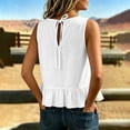 thumbnail image 7 of Admvng Tank Tops for Women Ruffle Hem Crew Neck Sleeveless Solid Casual Summer Blouses, 7 of 7