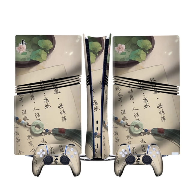 Compatible With PS5 Pro Consoles Cartoon Anime Stickers Set, Cute Custom Decals with Game Controller Skin