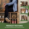 thumbnail image 5 of Uforic 39" Hall Tree with Shoe Storage, Coat Rack with Bench for Entryway Corner Narrow Adjustable Shelf, Brown, 5 of 9