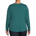 thumbnail image 3 of Terra & Sky Women's Plus Size V-Neck T-Shirt with Long Sleeves, 3 of 5