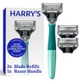 thumbnail image 1 of Harry's Maquinillas de afeitar para hombres – maquinillas de afeitar para hombres incluye una maquinilla de afeitar para hombre y 3 recambios de cuchillas de afeitar (verde tropical), 1 of 7