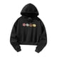 thumbnail image 3 of Jersey con capucha y cordón para mujer, ropa holgada con estampado de donut negro, sudaderas con capucha de manga larga para oficina, compras diarias XL, 3 of 10