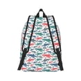 thumbnail image 3 of Daiia Colorful Shark Vintage Canvas Backpack for Men and Women ,Hiking Backpack,Travel Laptop Bag for School,Large Capacity Backpack, 3 of 8