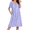 Purple Floral, variant on Nightgowns for Women Short Sleeve House Dress with Pockets Soft Moomoo Pleated Mumu Dresses V Neck Sleepwear