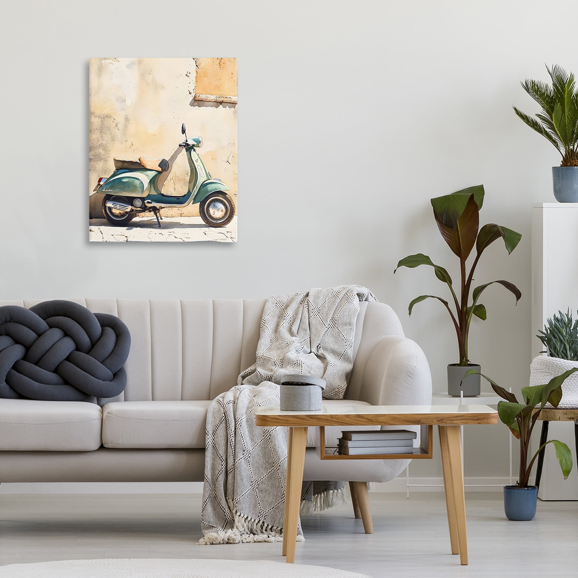 Stupell Industries Vintage Scooter on Italian Street Canvas Wall Art, design by LSR Design Studio