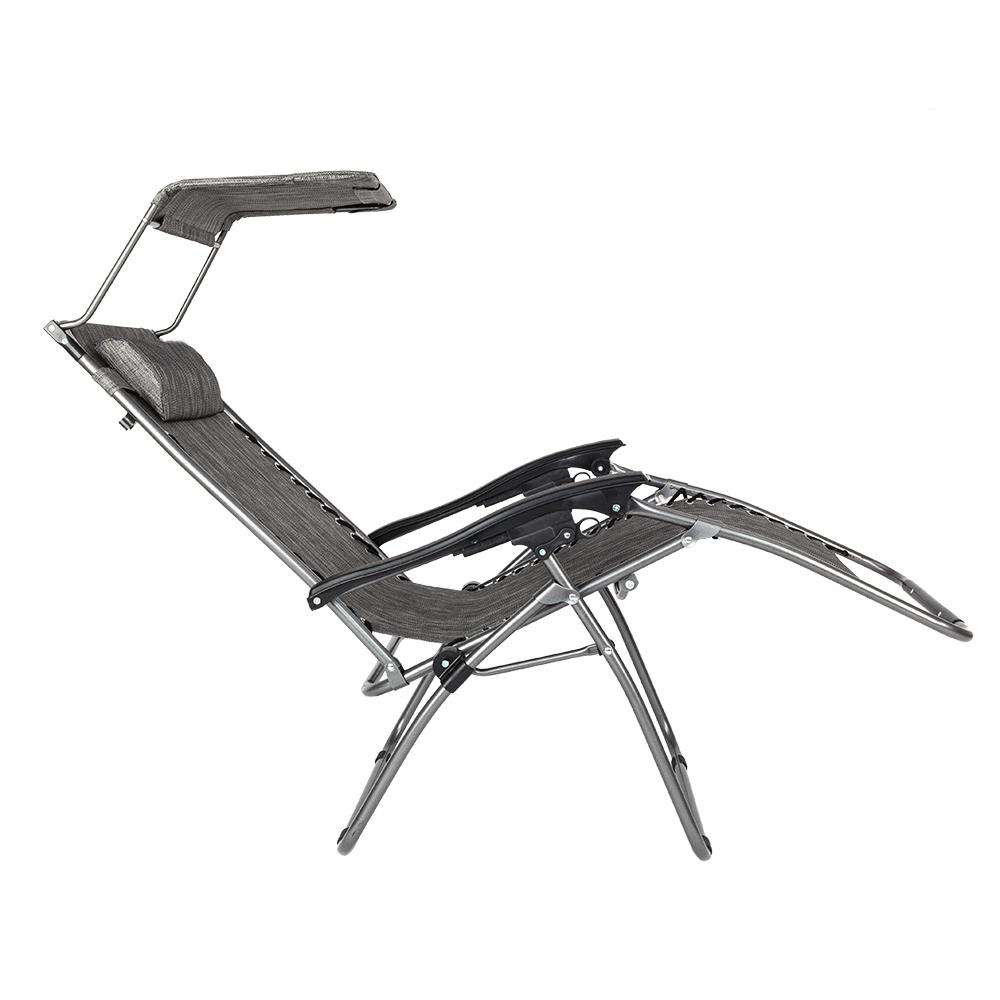 Zero Gravity Canopy Folding Chair, Poolside Backyard Beach Outdoor Chair W/ Shade Canopy Cup Holder, Lounge Recliner, Reclining Sun Lounger - image 3 of 9