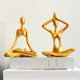 thumbnail image 5 of Yoga Figurine Desktop Yoga Statue Yoga Figurine Set Gold, 5 of 5