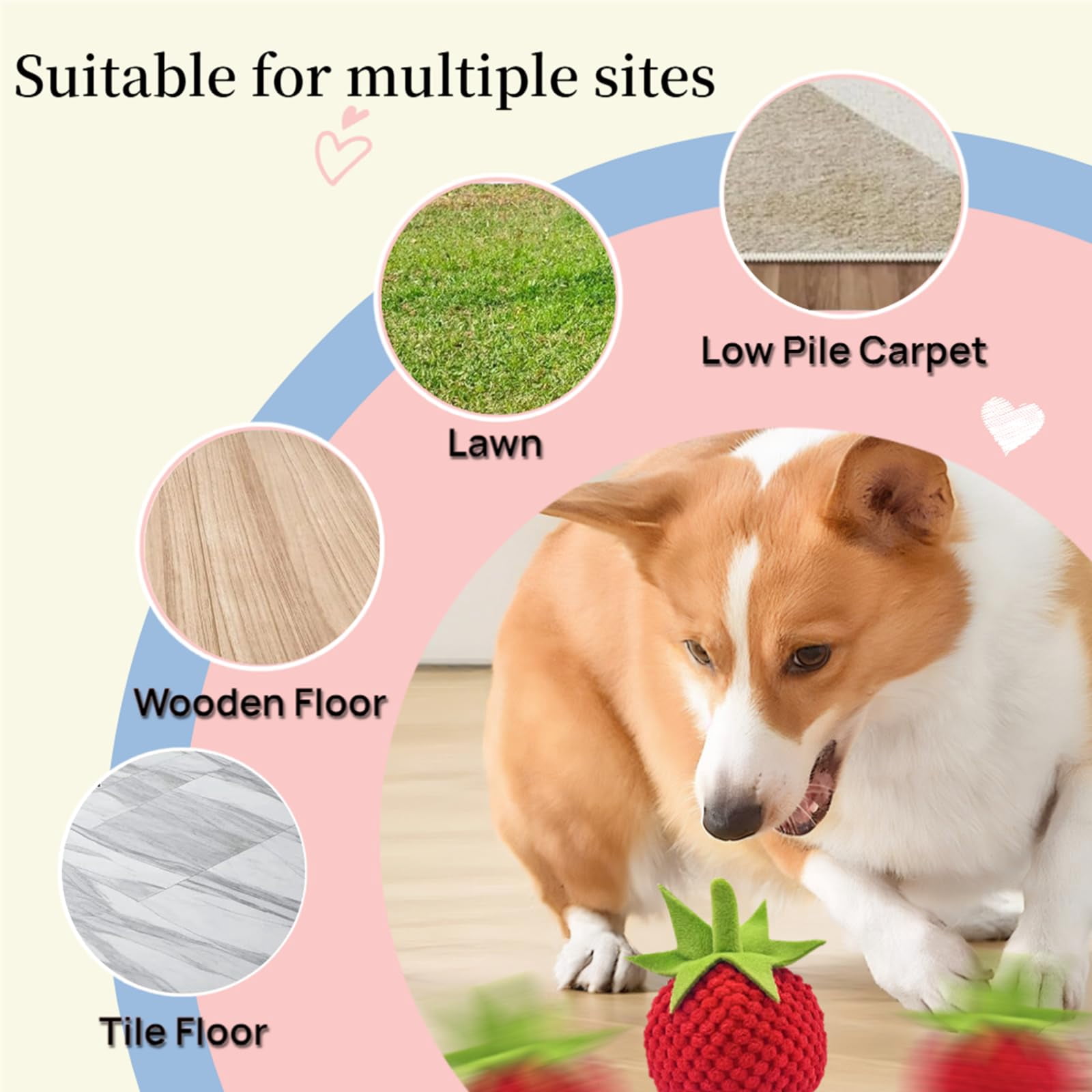 Interactive Dog Ball,Smart Slow Feeder Puzzle Toy, Automatic Motion Activated Rolling Ball with USB Rechargeable, with Fruit Plush Cover,TPU Chew Resistant for Small Medium Large Dogs