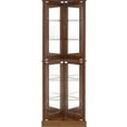 thumbnail image 6 of Walnut Curio Cabinet With Adjustable Tempered Glass Shelves, Mirrored Interior & Lights Lighted Corner In Shelves And Elements Inside, 6 of 6