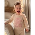 thumbnail image 5 of Cjfdfy Toddler Baby Girl Fall Outfit Big Sister Embroidery Long Sleeve Waffle Knit Sweatshirts And Headband Cute Baby Big Sister Fall Winter Clothes 1-5 Years, 5 of 9