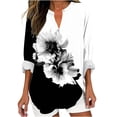 thumbnail image 1 of Chandail à Capuche Oversize pour Femmes Chandail à Manches Longues Col en V Boutonné Décontracté Imprimé Mode Ample Col Rond Chandail en Molleton Grande Taille Multicolore, 1 of 4