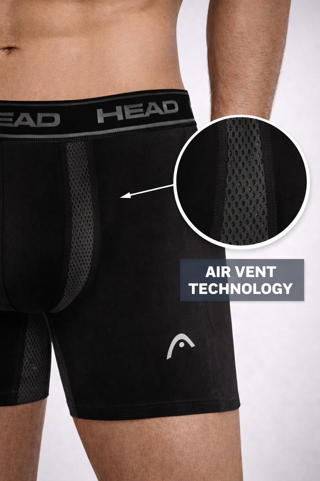 Men’s HEAD Air-Vent Performance Underwear Boxer Briefs, 4-Pack (Sizes S–XL)