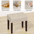 thumbnail image 3 of FAGAGA Small PU Leather Bench with Wood Legs Makeup Chair for Vanity, Modern Accent Ottoman Footstool for Makeup Room, Living Room, Bedroom, Entryway |Beige, 3 of 7