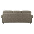 thumbnail image 4 of Benjara Jade 98 Inch Sofa, Taupe Brown Microfiber, 4 Pillows, Soft Cushions, Wood, 4 of 6