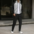 thumbnail image 2 of Men’s Full Zip Track Suit Two Piece Set Stand Collar Long Sleeve Jacket and Drawstring Pants Casual Athletic Outfit, 2 of 5