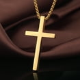 thumbnail image 4 of Jiamiaoi Cross Necklace for Men 316L Stainless Steel Mens Cross Necklace Stainless Steel Cross Pendant Necklace in Color Silver/Black/Gold, Nickel Free Steel Cross Necklaces Chain 22In-26In, 4 of 8
