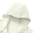 thumbnail image 3 of Mens Lightweight Hooded Waterproof Rain Jacket Breathable Sunproof Raincoat Shell for Outdoor Mountain Hiking Big and Tall Size S-5XL White, 3 of 8