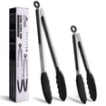 thumbnail image 1 of Pinzas de cocina HOTEC Premium de acero inoxidable con puntas de silicona, 1 of 9