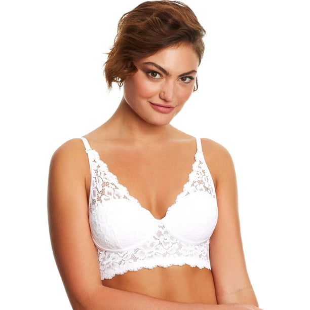 Maidenform Womens Casual Comfort Convertible Wirefree Bralette, 38C, White