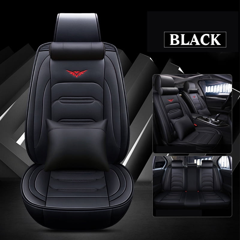 Universal PU Leather Full Front Car Seat Covers Cushion Protectors Auto Soft Mat