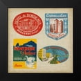 thumbnail image 2 of Vision Studio 15x15 Black Modern Framed Museum Art Print Titled - Vintage Travel Collage I, 2 of 5