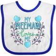 thumbnail image 3 of Inktastic My Meemaw Loves Me with Flowers and Hearts Boys or Girls Baby Bib, 3 of 4