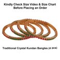 thumbnail image 5 of Efulgenz Traditional Gold Tone Bangle Set Indian Wedding Bridal Jewelry Multicolor Kundan Crystal Bangle Bracelet Bollywood Jewelry for Women (4 Pcs) Size 2.6, 5 of 8