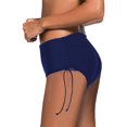 thumbnail image 2 of Women's Ruched Bikini Bottoms Strappy Swim Bottoms Full Coverage Swim Briefs, 2 of 4