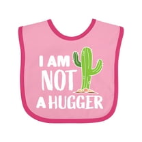 Inktastic I Am Not a Hugger with Cactus Boys or Girls Baby Bib