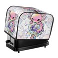 thumbnail image 1 of Funda para tostadora de 2 rebanadas con diseño de axolotl de Kawaii, funda protectora contra el polvo y las huellas dactilares para pan, funda de poliéster, fundas para pequeños electrodomésticos de, 1 of 6