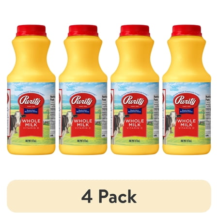 (4 pack) Purity Whole Milk with Vitamin D - 16 fl oz