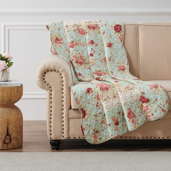 Manta acolchada Greenland Home Antique Rose, 100% algodón