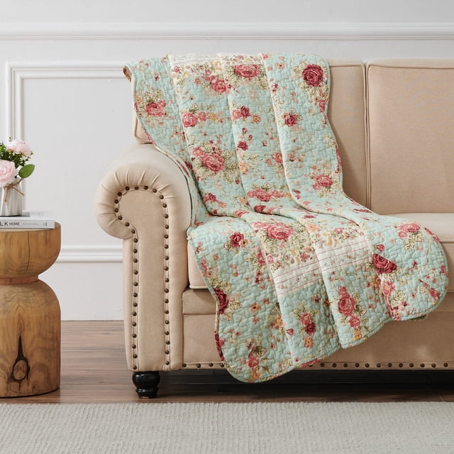 Manta acolchada Greenland Home Antique Rose, 100% algodón