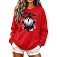 thumbnail image 3 of Frostluinai Womens Crewneck Sweatshirts Spooky Ghosts Pumpkin Graphic Pullover Halloween Party Long Sleeve Fleece Sweat Shirt XS-XXXL, 3 of 6
