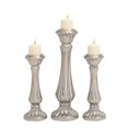 thumbnail image 2 of Fancy Ceramic Silver Candle Holder Set Of 3, 2 of 2