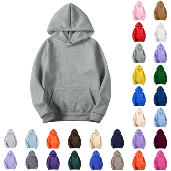 Xaqiouau Womens Oversized Hoodie Pullover Sweatshirt Casual Long Sleeve Solid Color Hooded Sweatshirt Kangaroo Pocket Fleece Cozy Fall Winter Tops