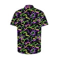 thumbnail image 5 of Feancey Ugly Hawaiian Holiday Shirts for Men Mardi Gras Printed Carnival Party Top Novelty Short Sleeve Casual Button Down Shirt Spring Fashion Aloha Shirts Multicolor 5XL, 5 of 6