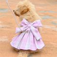 thumbnail image 2 of CICRKHB Dog Dress Plaid Dog Dress Bow Tie Harness Leash Set Dog Wedding Dress Puppy Clothes Summer Dog Skirt for Small Medium Dogs Cats Girls Pet Supplies Pink, 2 of 2