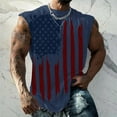thumbnail image 3 of kpoplk Men's 4th of July American Flag Tank Tops 4th of July Shirts Casual Short Sleeved Gym Workout Tanks USA Flag Patriotic T-Shirts(Blue,XXL), 3 of 4