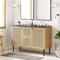 thumbnail image 2 of Modway Chaucer 48" Double Sink Wood & Metal Bathroom Vanity in Oak and Black, 2 of 17