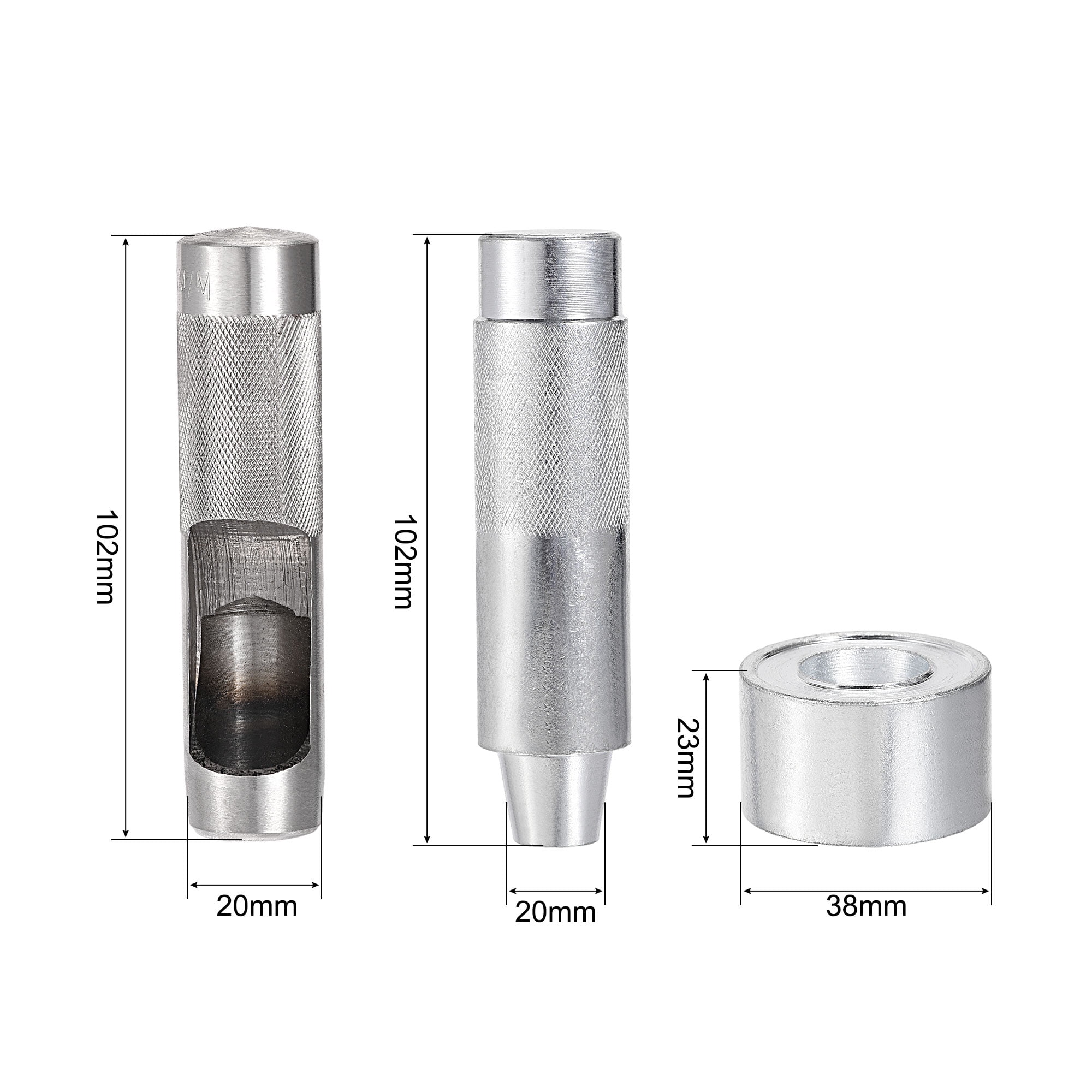 Uxcell 2 Colors 12mm Inside Dia. 3/4" Grommet Tool Kit 50 Sets Eyelets with 3 Install Tools