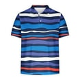 thumbnail image 3 of VgaVtl Short Sleeve Polo Shirt for Men Big and Tall Mens Shirts Regular Collared Button Casual Striped Shirts,XS, 3 of 4