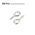 thumbnail image 3 of 200 Pack Small Screw Eye Hooks Mini Eyelets Screws, 4.5x10x1.2mm, Bright Silver, 3 of 5