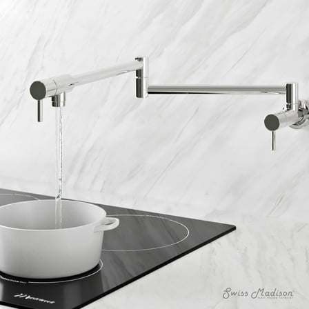 Ivy Retractable Wall-Mounted Pot Filler in Chrome