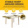 thumbnail image 4 of Yellow Black Buffalo Checkered Table Cloths for 3 Foot Rectangle Tables, Bones Cute Dogs Pets Patio Waterproof Elastic Fitted Tablecloths, Washable Rectangular Table Cover for Camping, 4 of 8