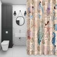 thumbnail image 4 of Summer Vintage Bathroom Shower Curtain, Starfish Seahorse Seashell Seaweed Waterproof Washable Soft Bath Curtain for Bathtub Decor with 12 Hooks&Grommet, 36x78 Inch, 4 of 9