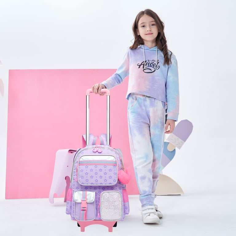 Kids Rolling Backpack for Girls Women 17 Inch Roller Wheels School Bookbag, Wheeled Suitcase Backpacks for Teen - Walmart.com Kids Rolling Backpack for Girls Women 17 Inch Roller Wheels School Bookbag, Wheeled Suitcase Backpacks for Teen - Walmart.com