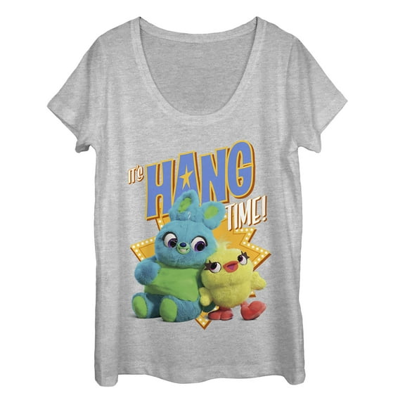 Women's Toy Story Ducky & Bunny Hang Time  Scoop Neck Athletic Heather Large